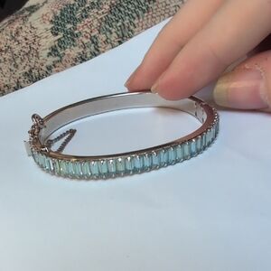 Sophisticated Silver Bracelet with Blue Highlights